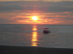 Sunset on Lake Erie w/boat